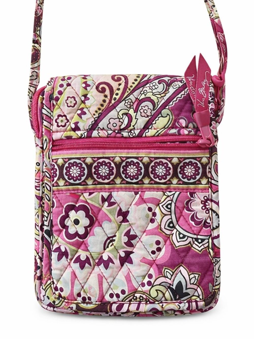 Vera Bradley Pink Floral Mini Hipster Crossbody Bag Large